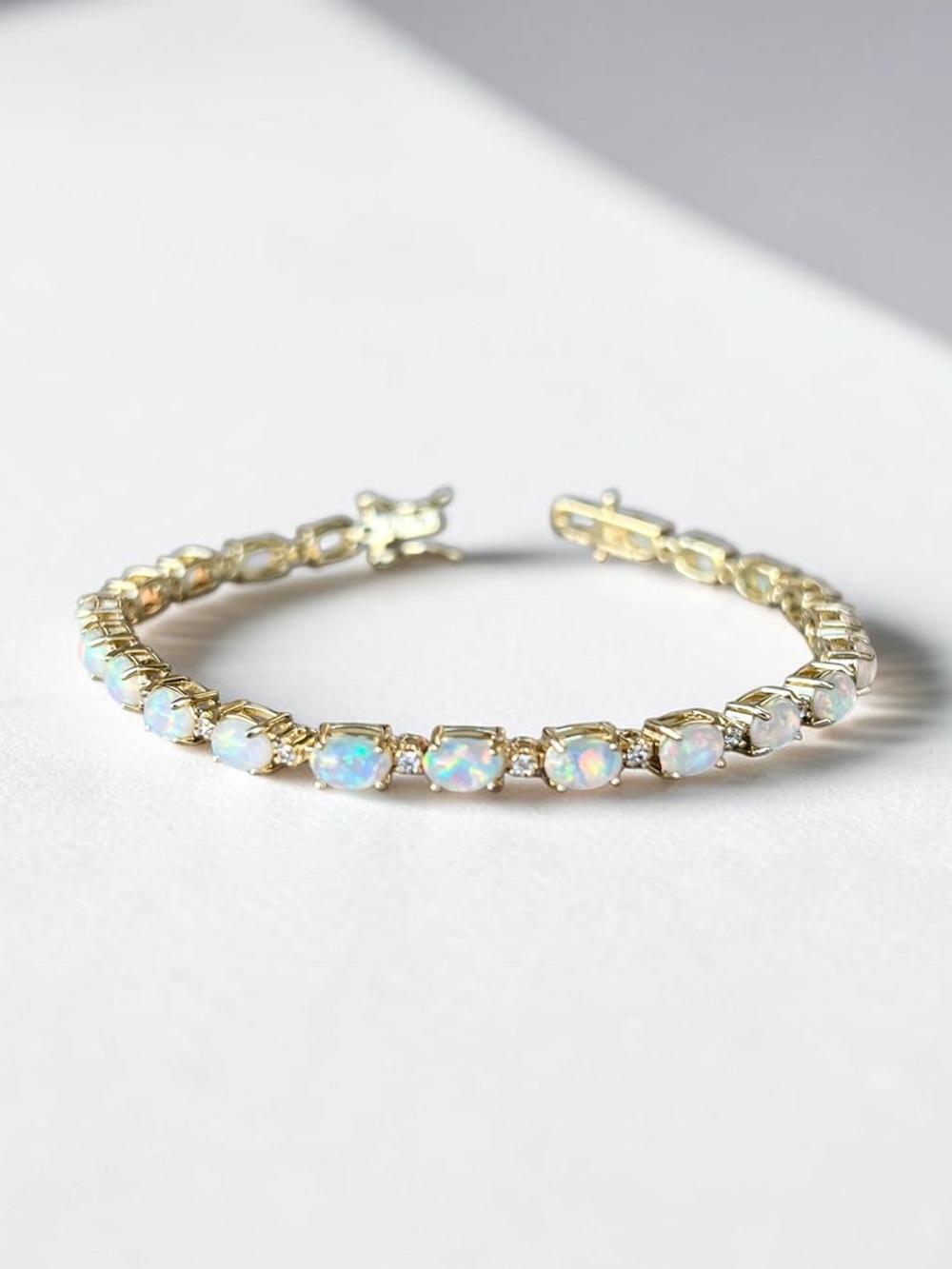 Freida Rothman Vault Gold Plated Opal Tennis Bracelet